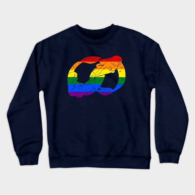 Gay Infinity Mermaids- Black Crewneck Sweatshirt by VenaCoeurva